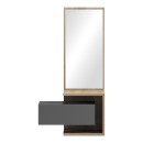 Έπιπλο εισόδου Kendi pakoworld επιτοίχιο με καθρέπτη σε ανθρακί-sonoma 49.1x31.3x90εκ