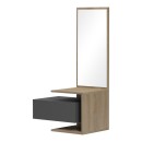 Έπιπλο εισόδου Kendi pakoworld επιτοίχιο με καθρέπτη σε ανθρακί-sonoma 49.1x31.3x90εκ