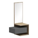 Έπιπλο εισόδου Kendi pakoworld επιτοίχιο με καθρέπτη σε ανθρακί-sonoma 49.1x31.3x90εκ