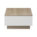 Τραπέζι σαλονιού Winey pakoworld σε sonoma-λευκή απόχρωση 90x60x31.5εκ