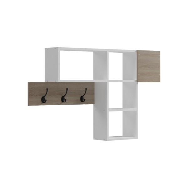 Κρεμάστρα τοίχου Wenia pakoworld σε sonoma-λευκό 99.5x15x61εκ