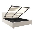 Κρεβάτι Norse pakoworld  pu λευκό με αποθηκευτικό χώρο 160x200εκ