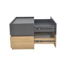 Κομοδίνο Sonlen pakoworld mdf σε sonoma-ανθρακί απόχρωση 60x40x44.5εκ