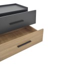 Κομοδίνο Sonlen pakoworld mdf σε sonoma-ανθρακί απόχρωση 60x40x44.5εκ
