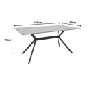 Τραπέζι Nerelis pakoworld φυσικό mdf και πόδι μαύρο μέταλλο 160x90x75εκ