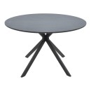 Τραπέζι Xuson pakoworld mdf σε ανθρακί απόχρωση με πόδι μαύρο μέταλλο Φ120x75εκ