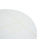 Τραπέζι Xuson pakoworld mdf σε λευκό όψης μαρμάρου με πόδι μαύρο μέταλλο Φ120x75εκ