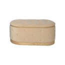 Σκαμπό μπαούλο Royel Inart σετ 2 τεμ βελούδο σε μαύρη και μπεζ απόχρωση