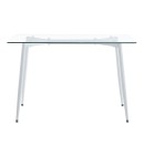 Τραπέζι QUANA pakoworld γυάλινο 8χιλ διάφανο - λευκό πόδι 120x70x75εκ