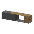 Σύνθετο σαλονιού  Poelfy pakoworld σε ανθρακί-oak απόχρωση 170x37.5x42εκ