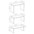 Τραπέζια σαλονιού Kantar pakoworld σετ 3τεμ σε φυσική απόχρωση 65x30x39εκ