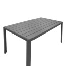 Τραπέζι Nares pakoworld αλουμίνιο ανθρακί-plywood γκρι 140x80x72.5εκ