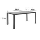 Τραπέζι Nares pakoworld αλουμίνιο ανθρακί-plywood γκρι 140x80x72.5εκ