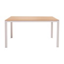 Τραπέζι Nares pakoworld αλουμίνιο λευκό-plywood φυσικό 140x80x72.5εκ