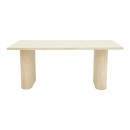 Τραπέζι Loozir pakoworld mdf σε λευκή όψη τραβερτίνας 180x90x75εκ