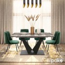 Τραπέζι Gordon pakoworld επεκτεινόμενο γκρι cement- πόδι μαύρο μέταλλο 160-200x90x75εκ