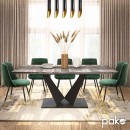 Τραπέζι Gordon pakoworld επεκτεινόμενο γκρι cement- πόδι μαύρο μέταλλο 160-200x90x75εκ