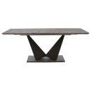 Τραπέζι Gordon pakoworld επεκτεινόμενο γκρι cement- πόδι μαύρο μέταλλο 160-200x90x75εκ