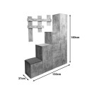 Έπιπλο εισόδου Nenich pakoworld σε γκρι oak απόχρωση 150x37x180εκ