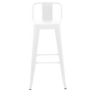 Σκαμπό μπαρ με πλάτη Utopia pakoworld μέταλλο σε λευκή ματ απόχρωση 42x42x97εκ