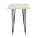 Τραπέζι Polkan pakoworld λευκό μαρμάρου μελαμίνης-μαύρο μέταλλο 120x60x73εκ