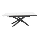 Τραπέζι Rogemi pakoworld sintered stone -γκρι mdf-μαύρο μέταλλο 160-200x90x75εκ