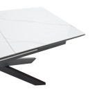 Τραπέζι Rogemi pakoworld sintered stone -γκρι mdf-μαύρο μέταλλο 160-200x90x75εκ