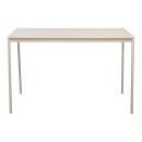 Τραπέζι Faragio pakoworld μέταλλο σε μπεζ απόχρωση με γκρι μεταλλικά πόδια 120x75x75εκ