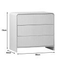 Συρταριέρα Zeplen pakoworld MDF σε λευκή απόχρωση 80x40x75εκ