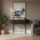 Κονσόλα Zakro pakoworld MDF-μέταλλο σε μαύρη απόχρωση 100x35x75εκ