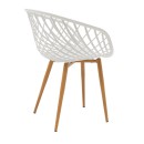 Τραπεζαρία Ezra-Balou pakoworld σετ 5τεμ pp-mdf σε λευκό μαρμάρου απόχρωση Φ120x73εκ