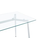 Τραπεζαρία Quana-Gaston pakoworld σετ 5τεμ γυάλινο 8χιλ διάφανο - λευκό 120x70x75εκ