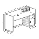 Γραφείο reception επαγγελματικό Oscar pakoworld καρυδί-ανθρακί 180x65x110εκ