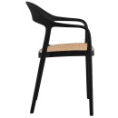 Πολυθρόνα Ember στοιβαζόμενη pakoworld με UV protection PP μπεζ-μαύρο 52.5x56.5x81εκ.