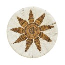 Διακοσμητικό τοίχου Circy Inart σετ 3 τεμ ψάθα σε λευκή-μπεζ απόχρωση