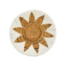 Διακοσμητικό τοίχου Circy Inart σετ 3 τεμ ψάθα σε λευκή-μπεζ απόχρωση