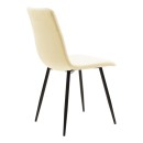 Τραπεζαρία Natali-Noor pakoworld σετ 5τεμ MDF λευκό-μπεζ ύφασμα 120x80x76εκ