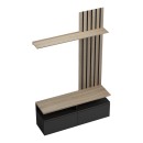 Σύνθετο σαλονιού Perlento pakoworld σε μαύρο με sonoma απόχρωση 140x41x219.5εκ