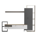 Σύνθετο σαλονιού Ferefia pakoworld σε sonoma με λευκή και ανθρακί απόχρωση 240x45.5x189.5εκ