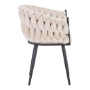 Πολυθρόνα Vivian pakoworld μπεζ βελούδο-πόδι μαύρο μέταλλο 61x55x80εκ | Συσκευασία 2 τμχ