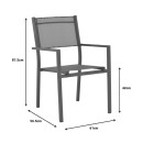 Πολυθρόνα Moly pakoworld ανθρακί αλουμίνιο-textilene 61x56.5x87.5εκ
