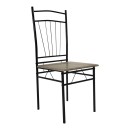 Τραπεζαρία Reforia pakoworld σετ 5τμχ mdf σε γκρι απόχρωση με μαύρα μεταλλικά πόδια 110x60x74εκ