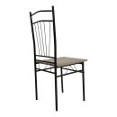 Τραπεζαρία Reforia pakoworld σετ 5τμχ mdf σε γκρι απόχρωση με μαύρα μεταλλικά πόδια 110x60x74εκ