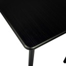Τραπεζαρία Reforia pakoworld σετ 5τμχ mdf σε μαύρη απόχρωση με μαύρα μεταλλικά πόδια 110x60x74εκ