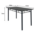 Τραπεζαρία Reforia pakoworld σετ 5τμχ mdf σε μαύρη απόχρωση με μαύρα μεταλλικά πόδια 110x60x74εκ