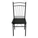 Τραπεζαρία Reforia pakoworld σετ 5τμχ mdf σε μαύρη απόχρωση με μαύρα μεταλλικά πόδια 110x60x74εκ