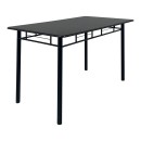 Τραπεζαρία Reforia pakoworld σετ 5τμχ mdf σε μαύρη απόχρωση με μαύρα μεταλλικά πόδια 110x60x74εκ