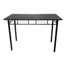 Τραπεζαρία Reforia pakoworld σετ 5τμχ mdf σε μαύρη απόχρωση με μαύρα μεταλλικά πόδια 110x60x74εκ