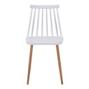 Τραπεζαρία Elijah-Aurora I pakoworld σετ 3τεμ pp σε λευκή απόχρωση με φυσικό πόδι Φ60x74εκ