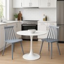 Τραπεζαρία Elijah-Aurora I pakoworld σετ 3τεμ pp σε λευκή-γκρι απόχρωση Φ60x74εκ